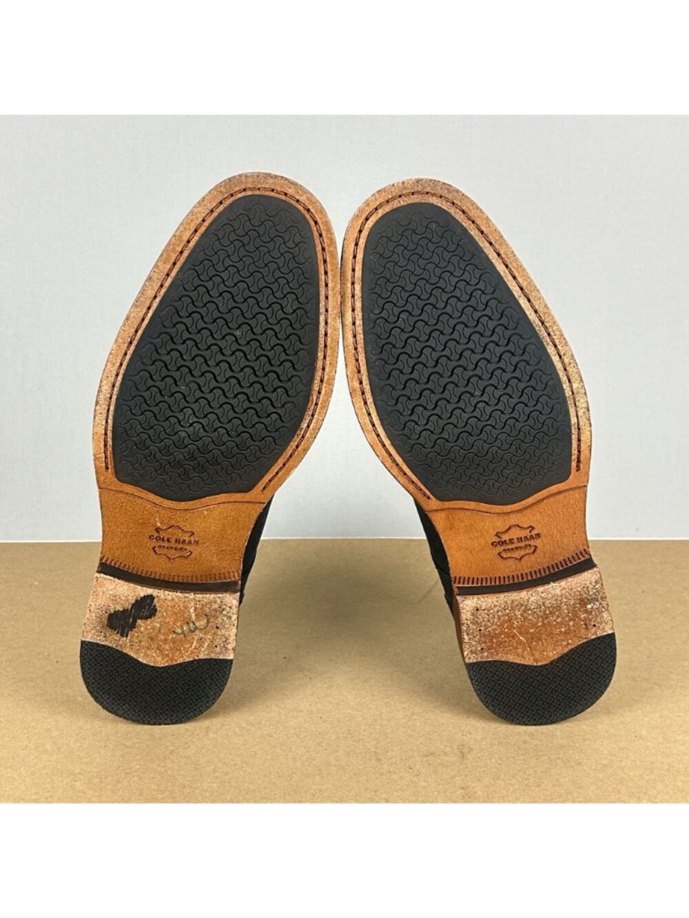 Cole Haan Grand Blucher Feathercraft Oxford Shoes Mens 10 Black Leather Lace Up - Picture 7 of 10